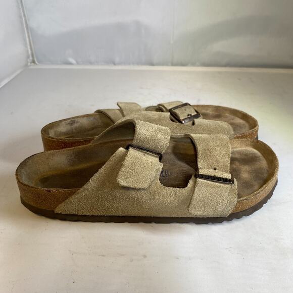 Birkenstock Arizona Bs Leather Suede Soft Footbed Taupe Color Regular 40 - Picture 1 of 5